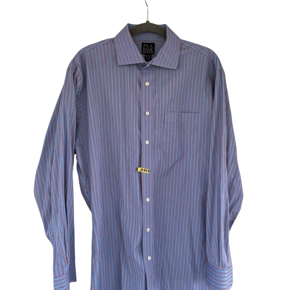 Jos. A. Bank Men's Shirt with Blue and Red Stripes